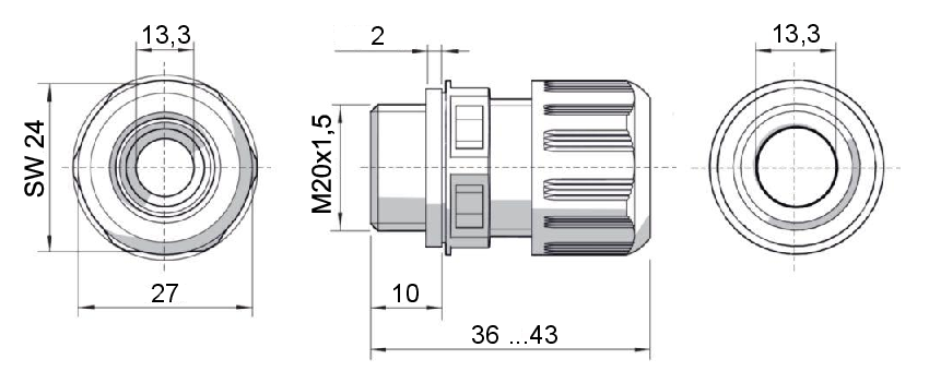 Kabelverschraubung, EX, Gewinde M32x1,5mm, Klemmbereich 18-25 mm